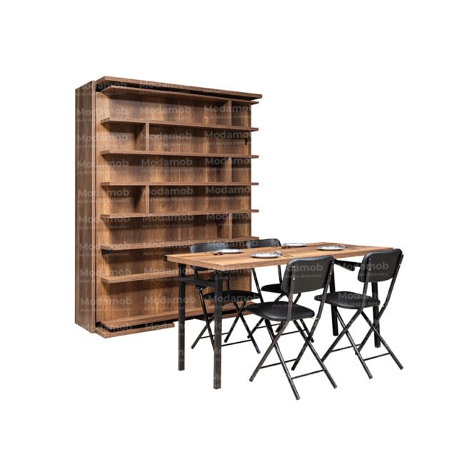 Kristal set: kütüphane ve masalı gizli duvar yatağı
