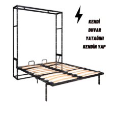 Metal Çerçeveli Çift Kişilik Duvar Yatağı - Metal Kasalı Duvar Yatakları