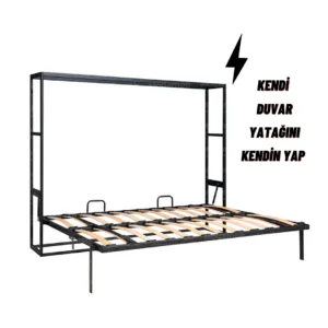 Metal Çerçeveli Yatay Çift Kişilik Duvar Yatağı - Metal Kasalı Duvar Yatakları