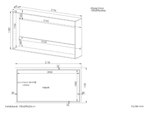 Ahşap Kasa 100x200 yatay